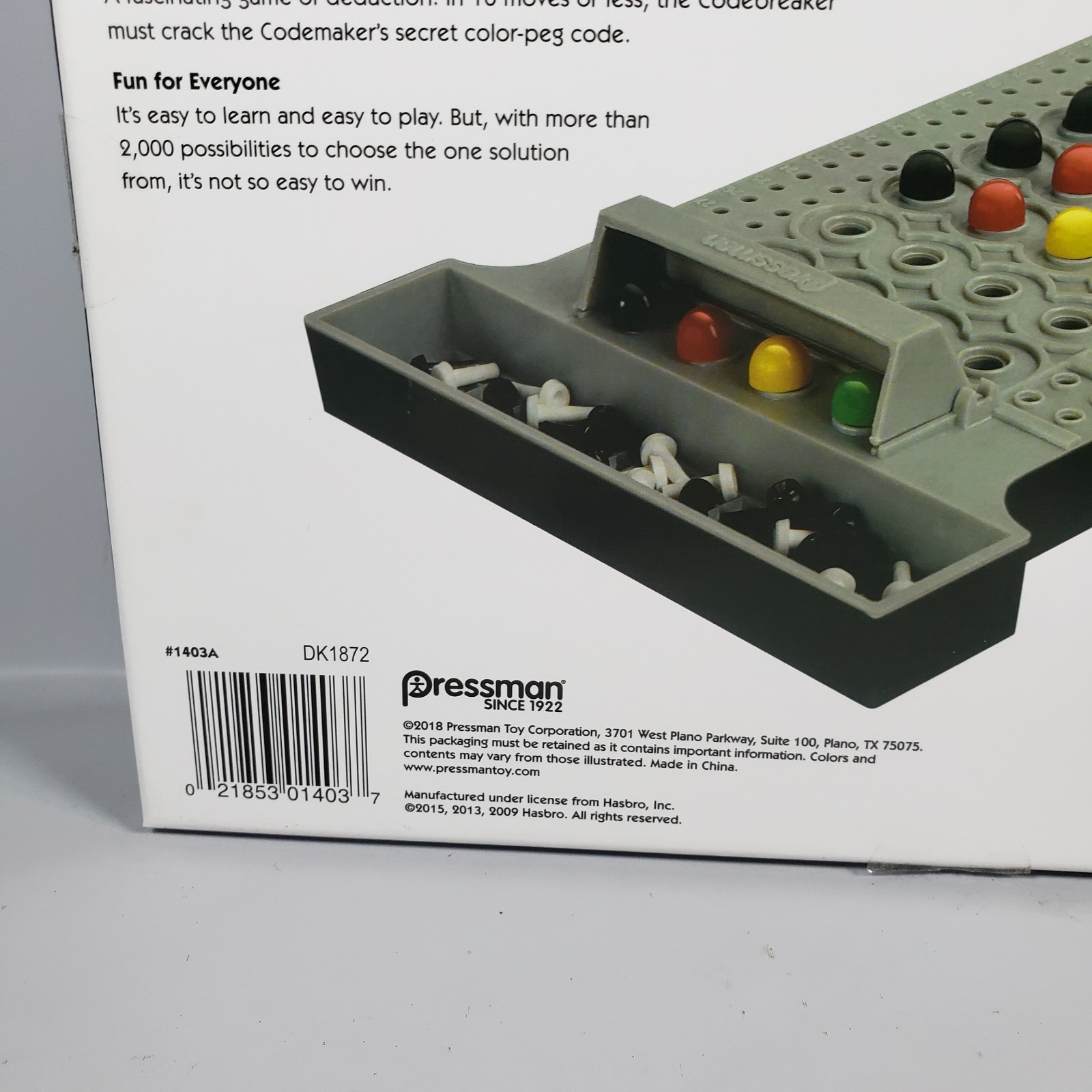 Pressman Retro Mastermind Game Memory Strategy Board Game OPEN BOX Sealed Parts
