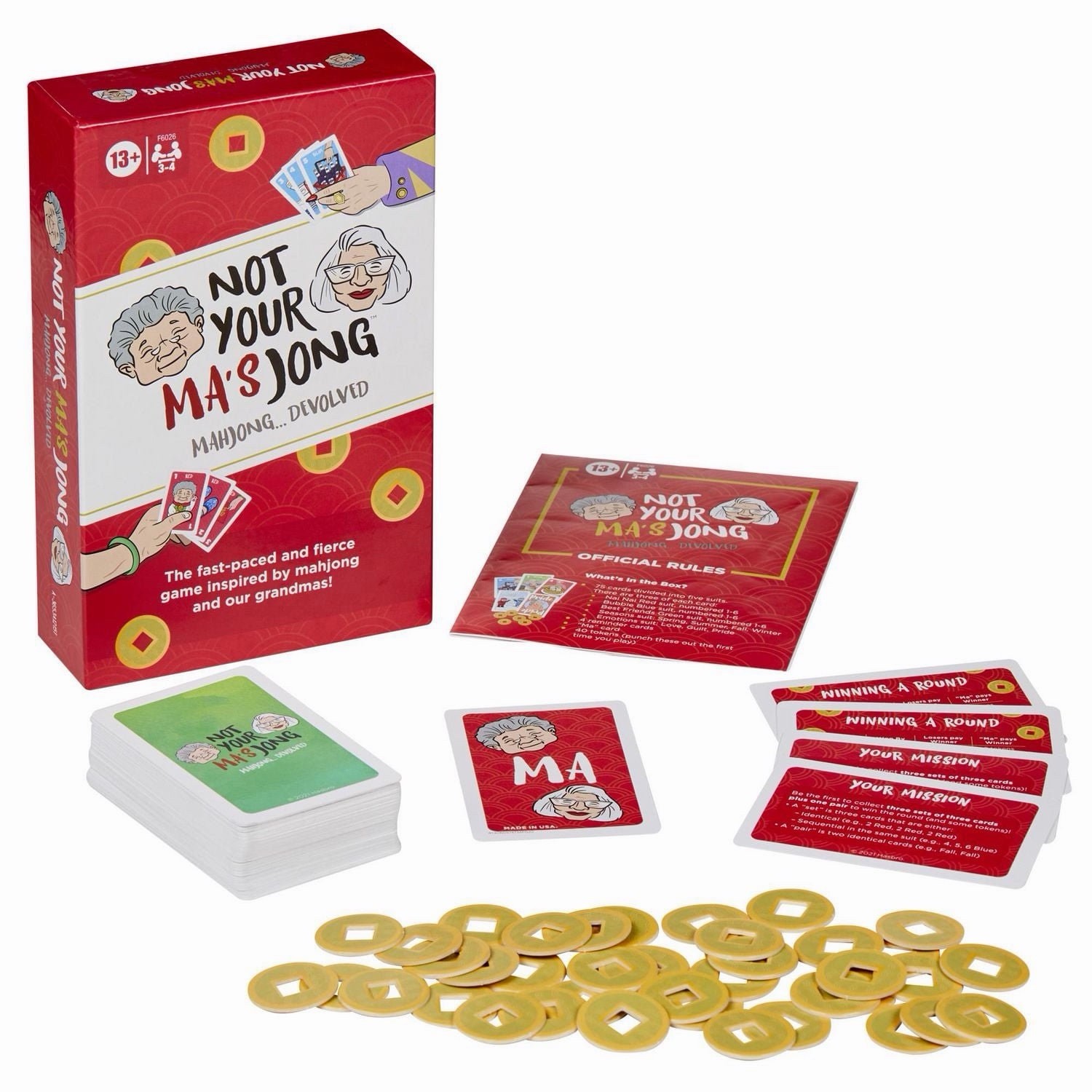 Not Your Ma’s Jong Party Card Game Hasbro Gaming Fast Paced Mahjong New