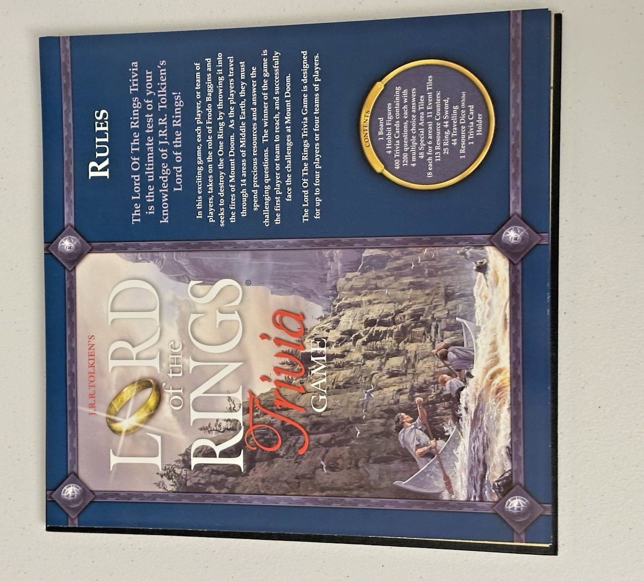 Lord of the Rings Trivia Game Board Game 2003 Sababa Toys Near Complete LOTR