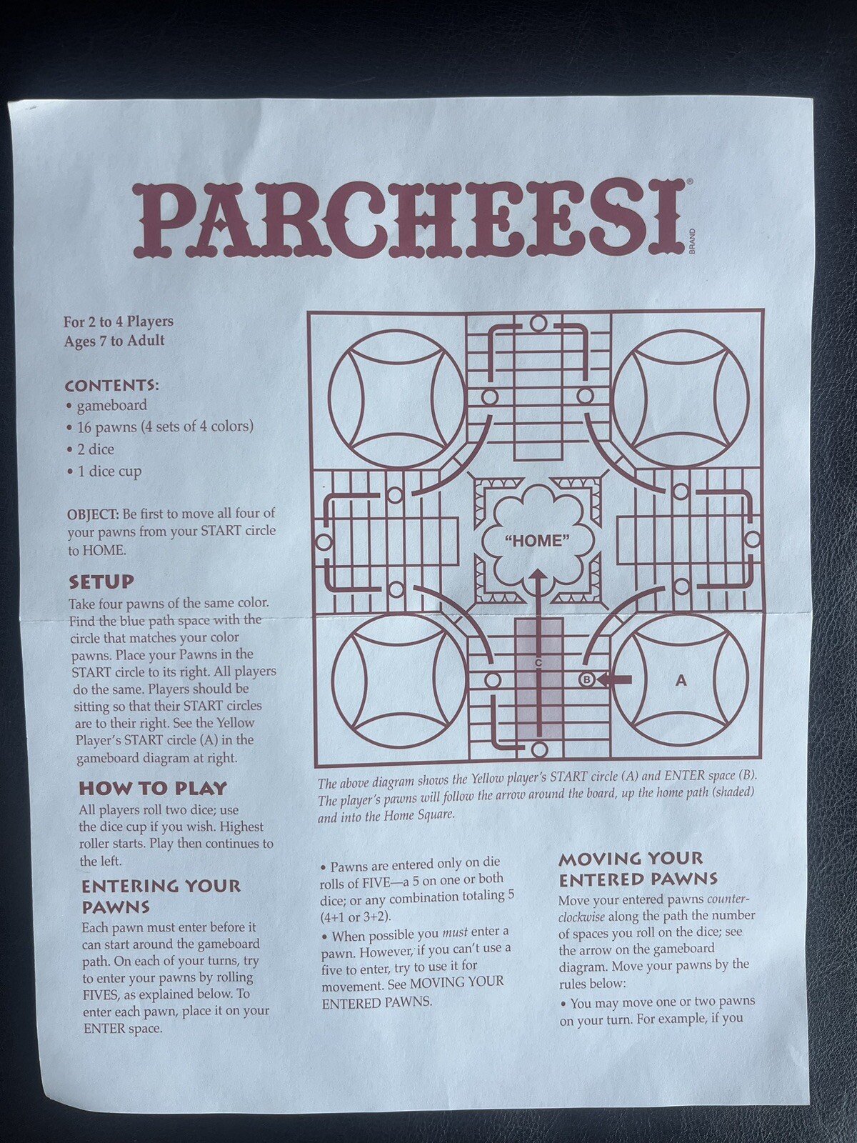 Vintage Parcheesi Board Game 1999 New Old Stock Wood Pawns 032244040375 Complete