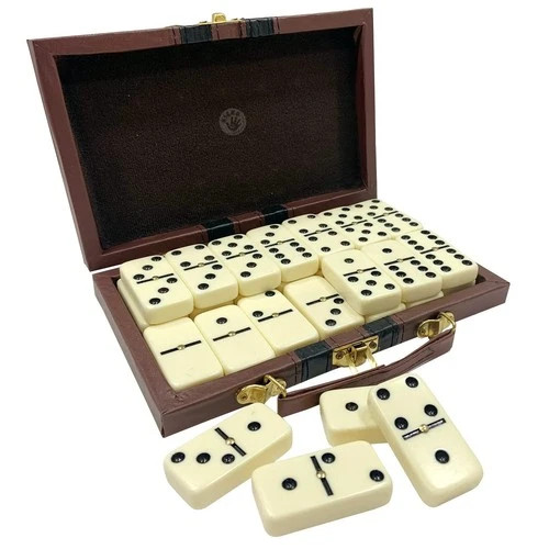 Premium Classic Domino Set – Jumbo – Double Six – 28 Thick Pieces in Durable Woo