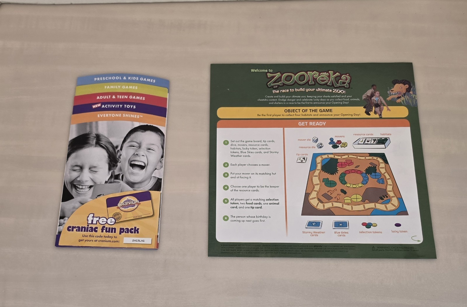 Cranium Zooreka Race to Build Your Zoo! Family Board Game 2006 Complete