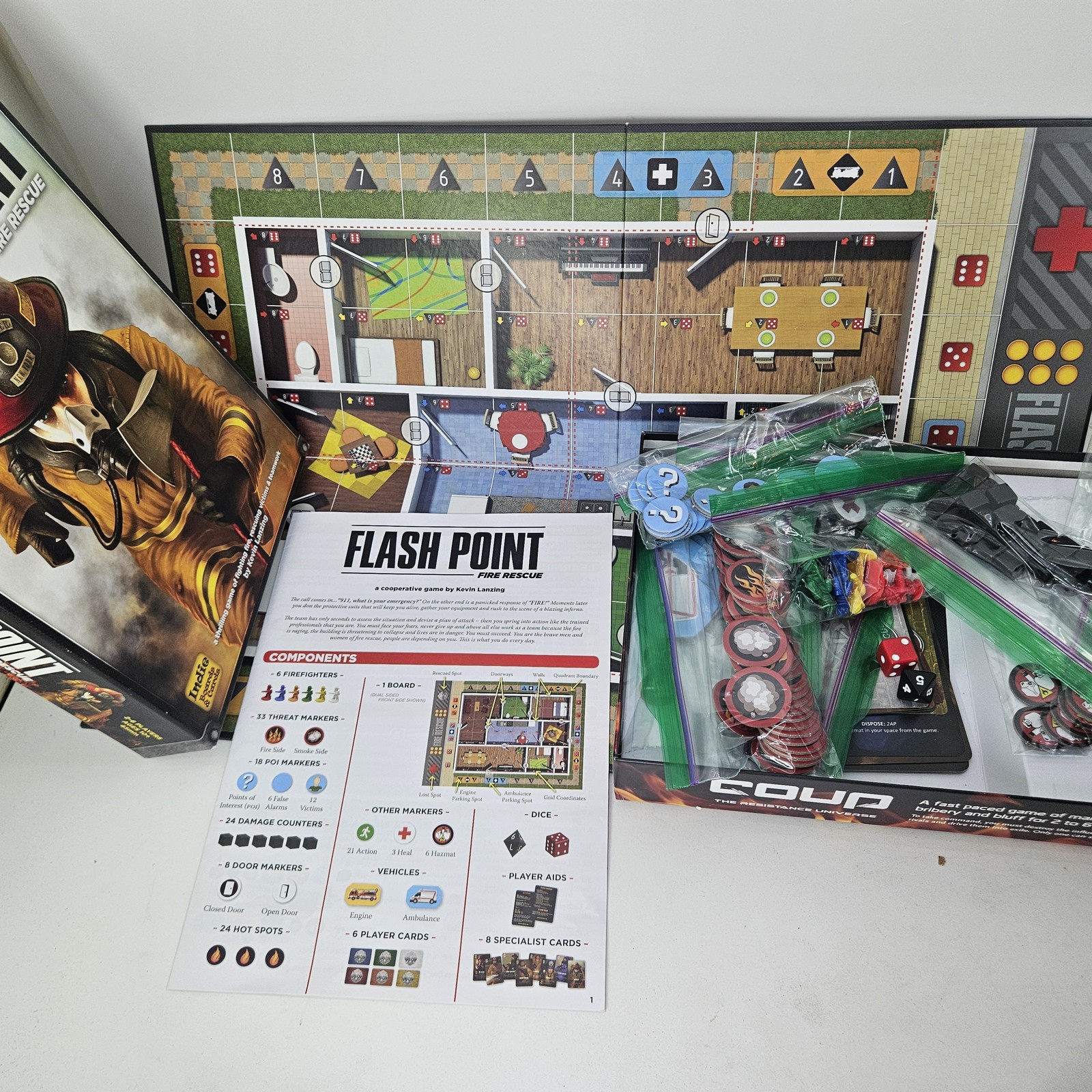Flash Point Fire Rescue Cooperative Board Game by Indie Boards & Cards Complete