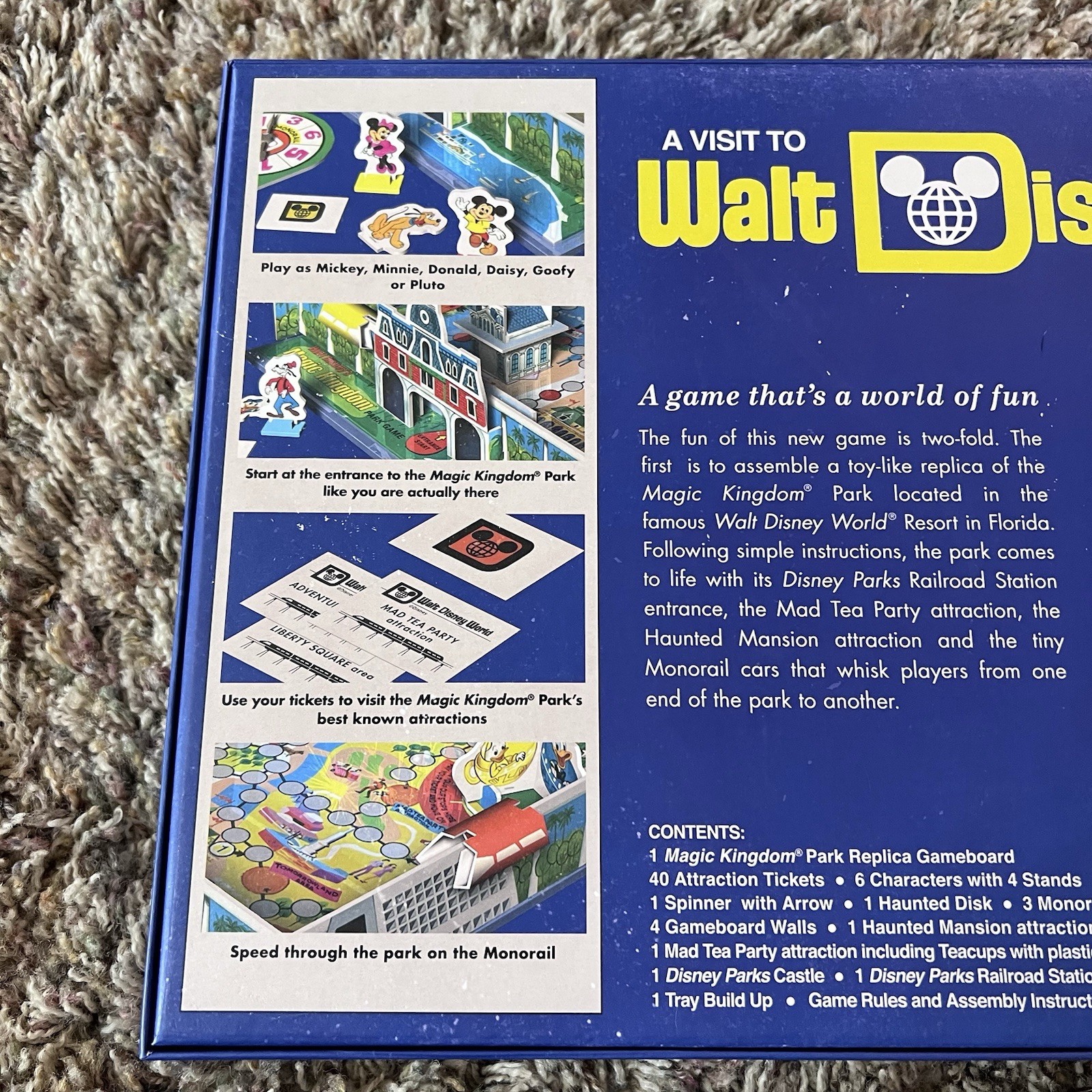 A Visit To Walt Disney World Magic Kingdom Board Game Complete Milton Bradley
