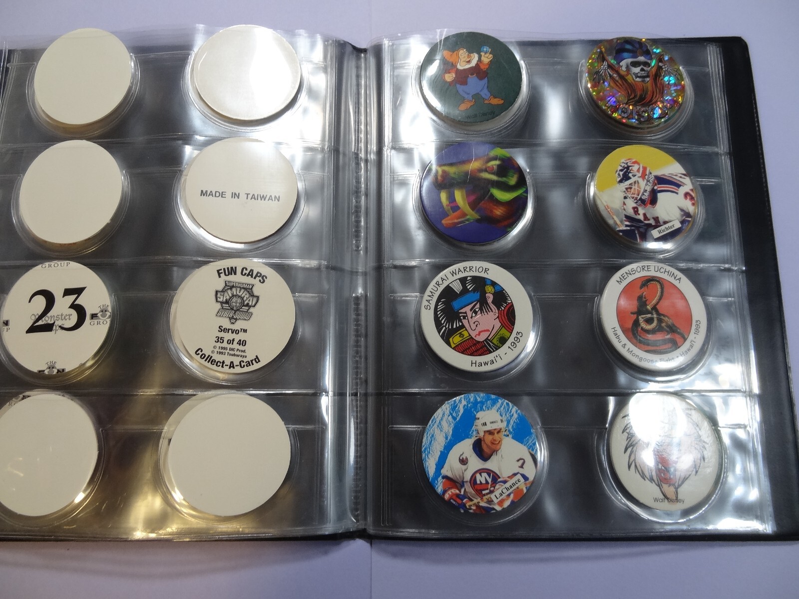 Pogs * 100 Miscellaneous Variety in Binder * 5 Slammers * Plastic & Metal