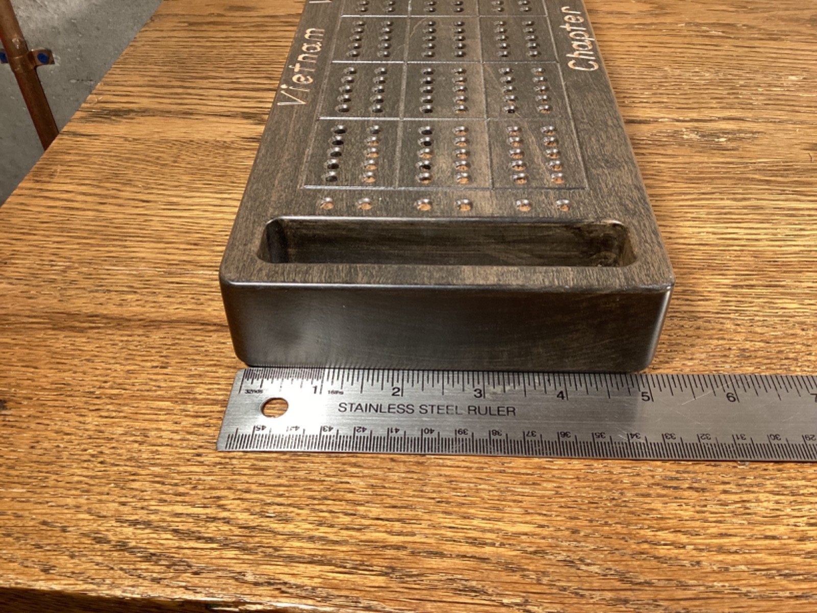 VIETNAM VETERANS CHAPTER 731 HEAVY QUALITY WOOD CRIBBAGE BOARD