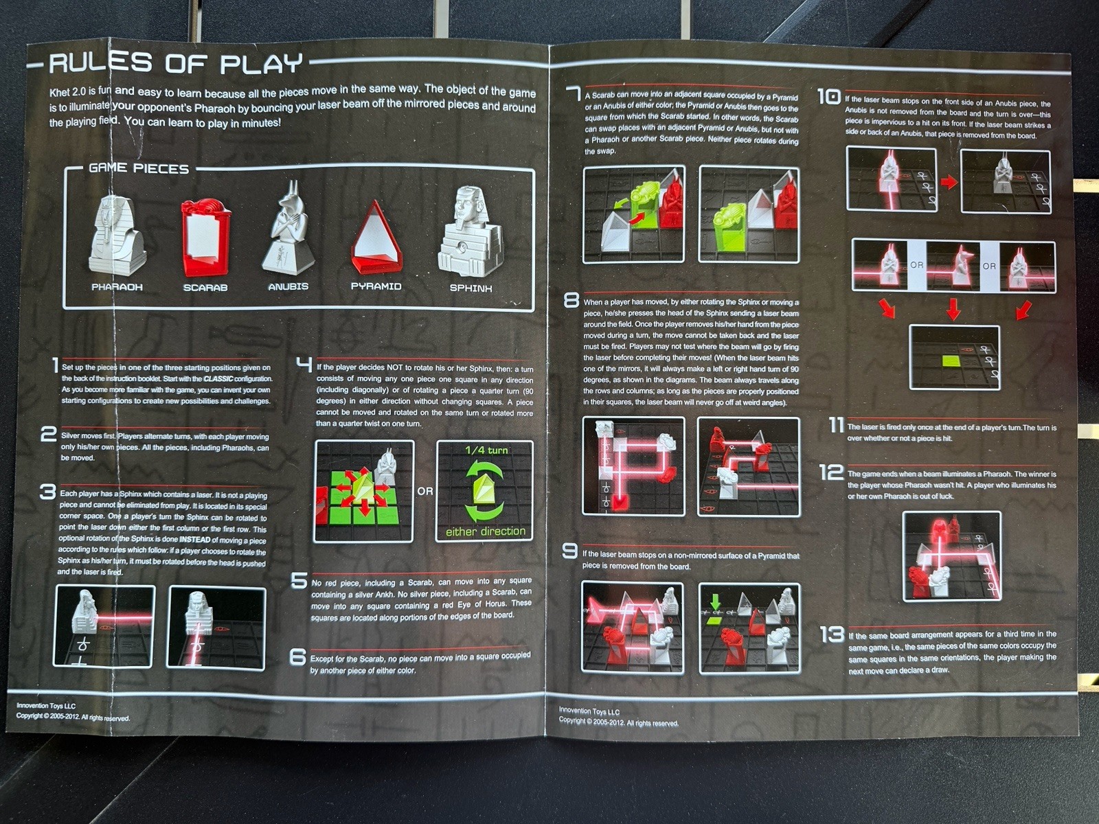 Laser Board Game Khet 2.0 Strategy Mensa Select Toy of the Year Complete READ
