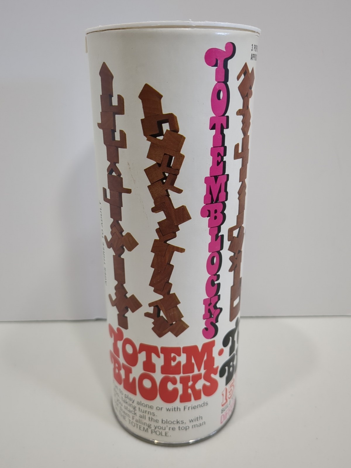Vintage Totem Pole Blocks Precision Cut Natural Hardwood Building RARE Complete