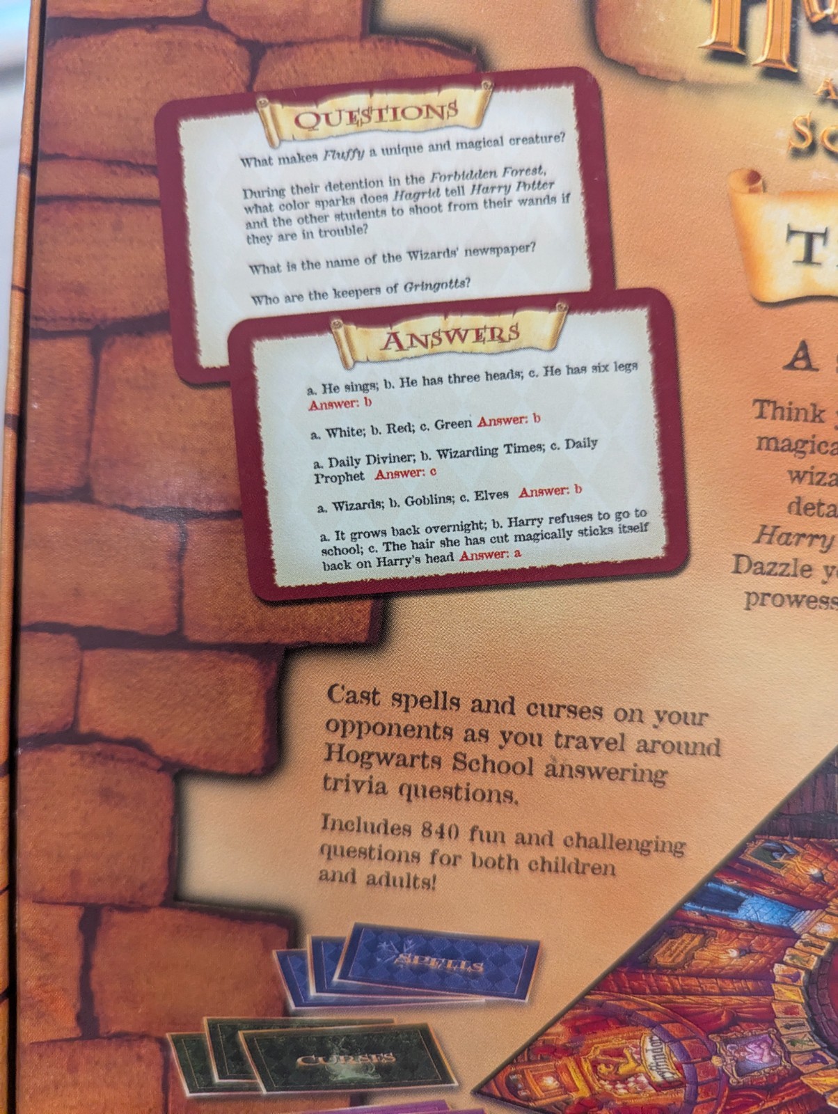 HARRY POTTER and the SORCERER’S STONE TRIVIA GAME 100% COMPLETE 2000 VINTAGE