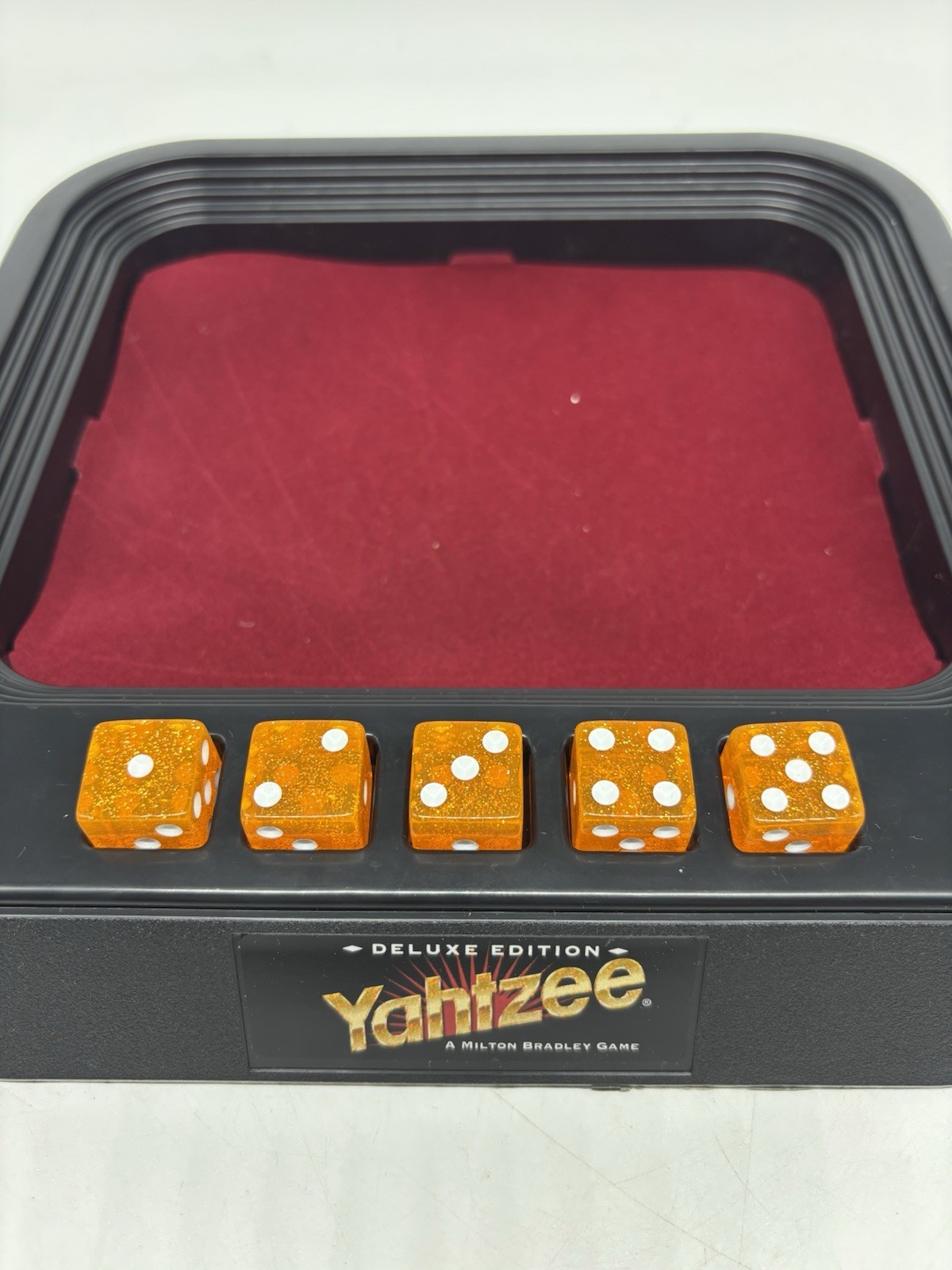 Vintage 1997 Yahtzee Deluxe Edition Gold Die COMPLETE