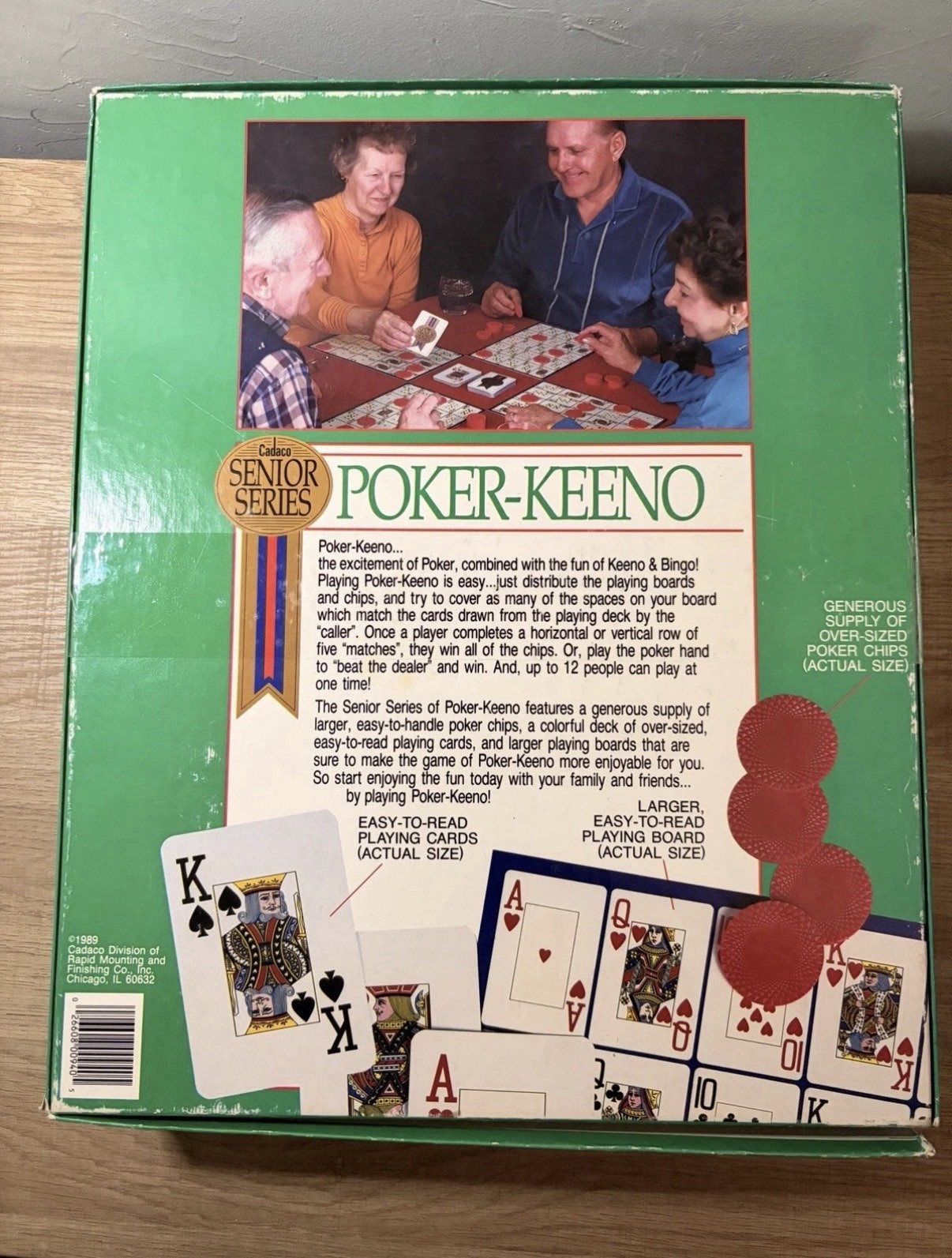Vintage Cadaco Senior Series Poker-Keeno Complete Game No. 940 1989