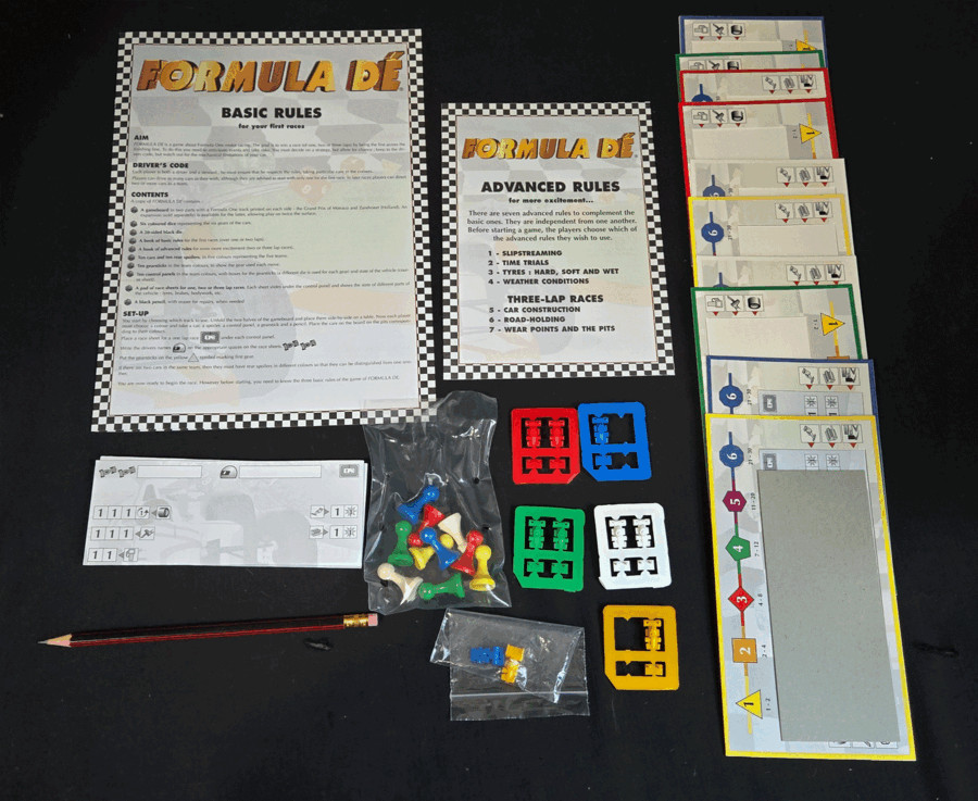 Euro Games Formula DE Motor Car Racing Strategy Board Game Complete