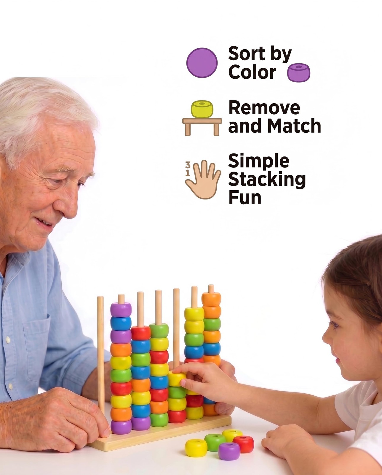 Wooden Giant Color Matching & Stacking Game – Fast-Paced Family Challenge Boa…