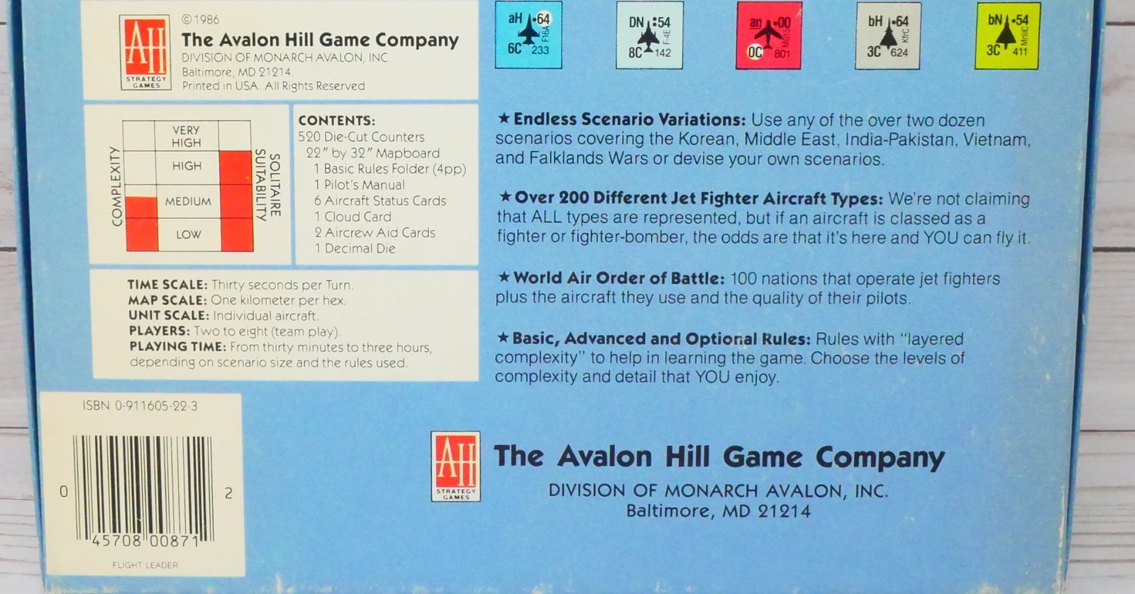 Avalon Hill, Flight Leader: Air-to-Air Jet Combat Tactics 1950-Present Unpunched