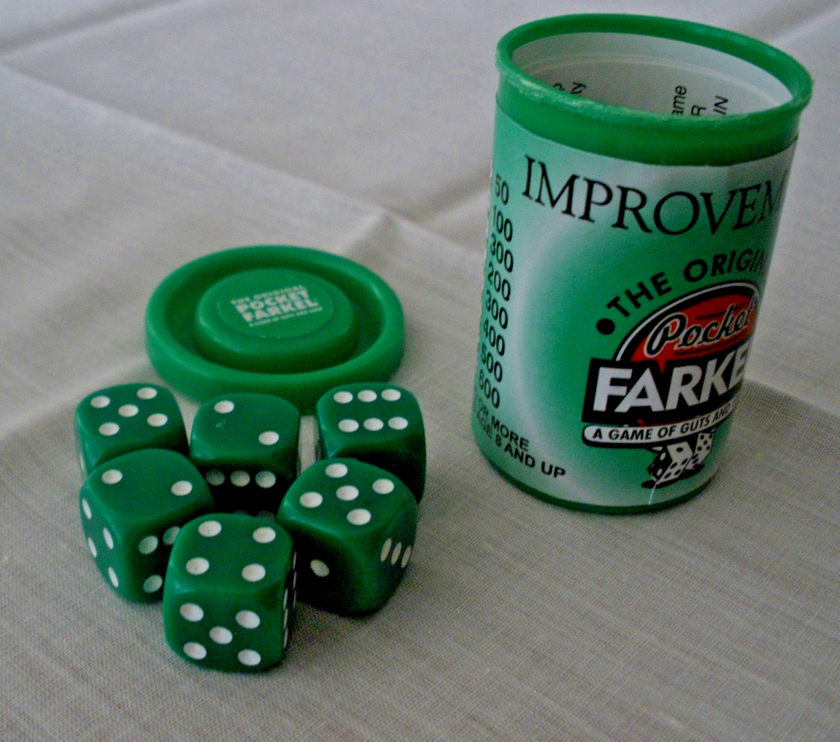 Vintage 1997 IMPROVEMENTS ORIGINAL POCKET FARKEL GAME Luck and Guts Game RARE