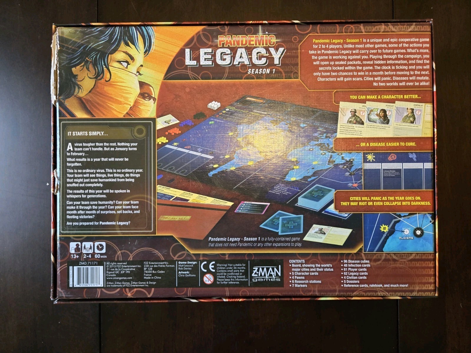 Pandemic Legacy: Season 1 – 100% Complete – Open Box, Sealed Components