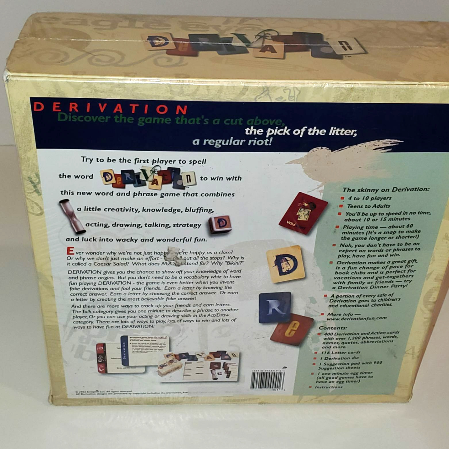 Derivation Board Game Word & Phrase 4 to 10 Players Teens to Adult NEW Entspire