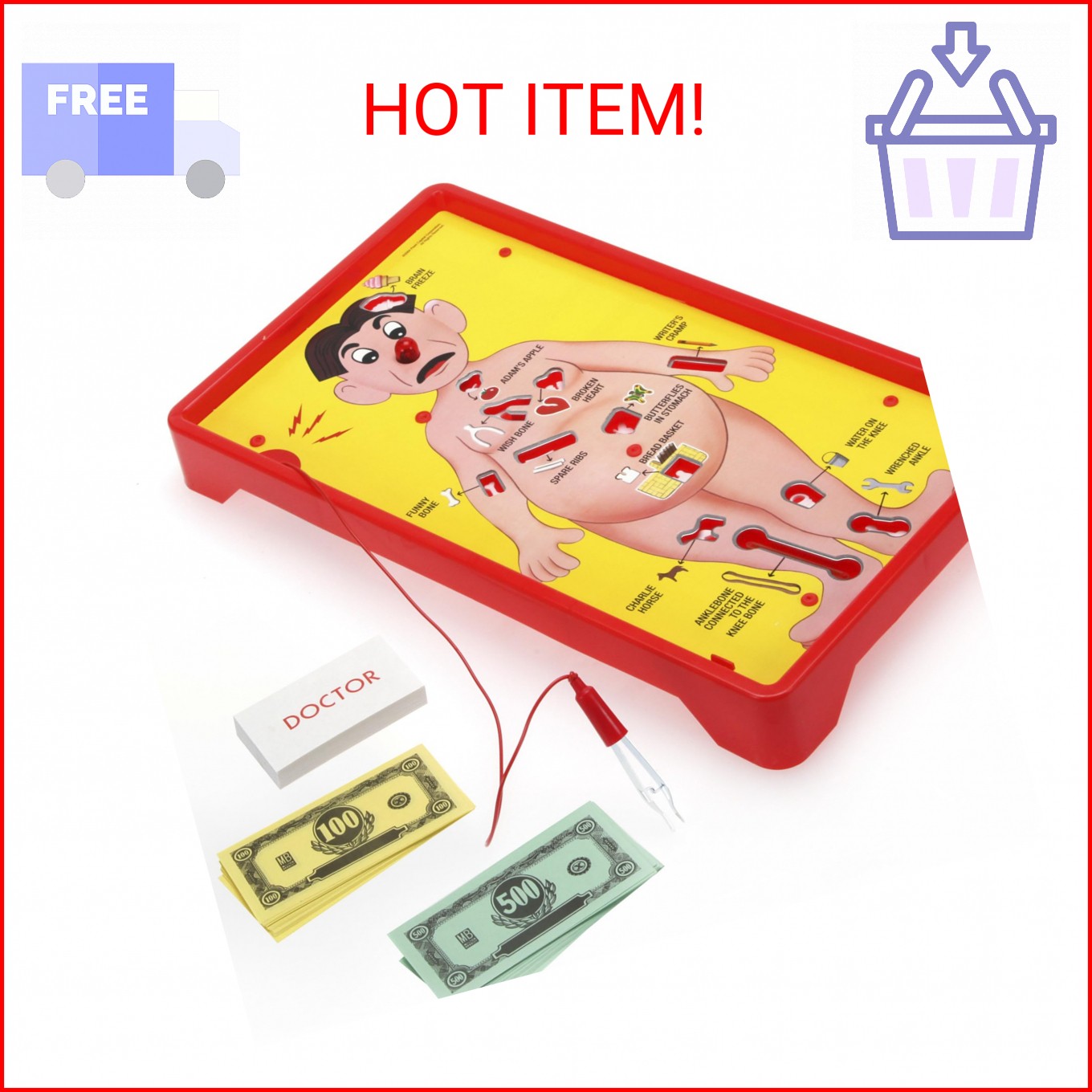 Hasbro Gaming Operation Electronic Board Game, Family Games for Kids Ages 6+, Ki
