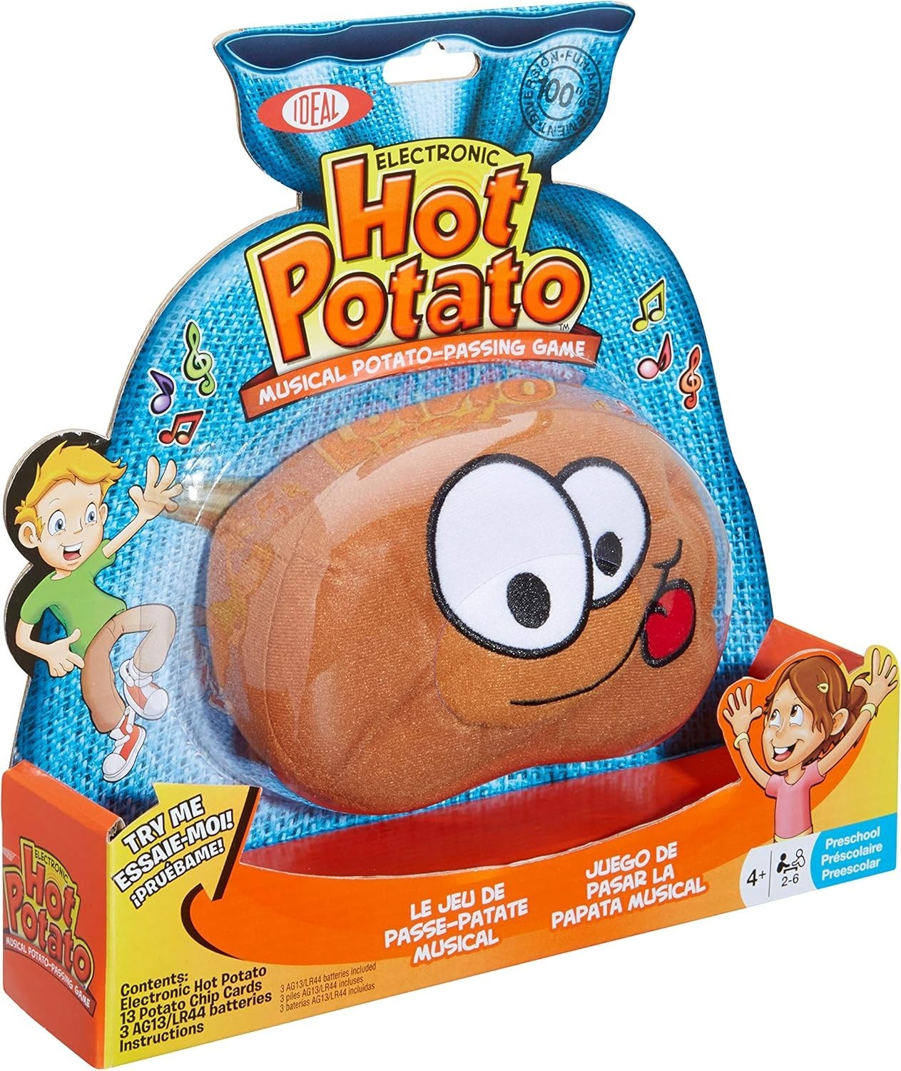 Active Hot Potato Party Game, Includes Plush Toy & 13 Chip Cards for 2-6 Players