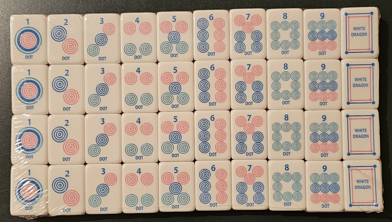 NEW! Unbranded Hot Pink Crystal Backed Engraved Mahjong Tiles Set 160