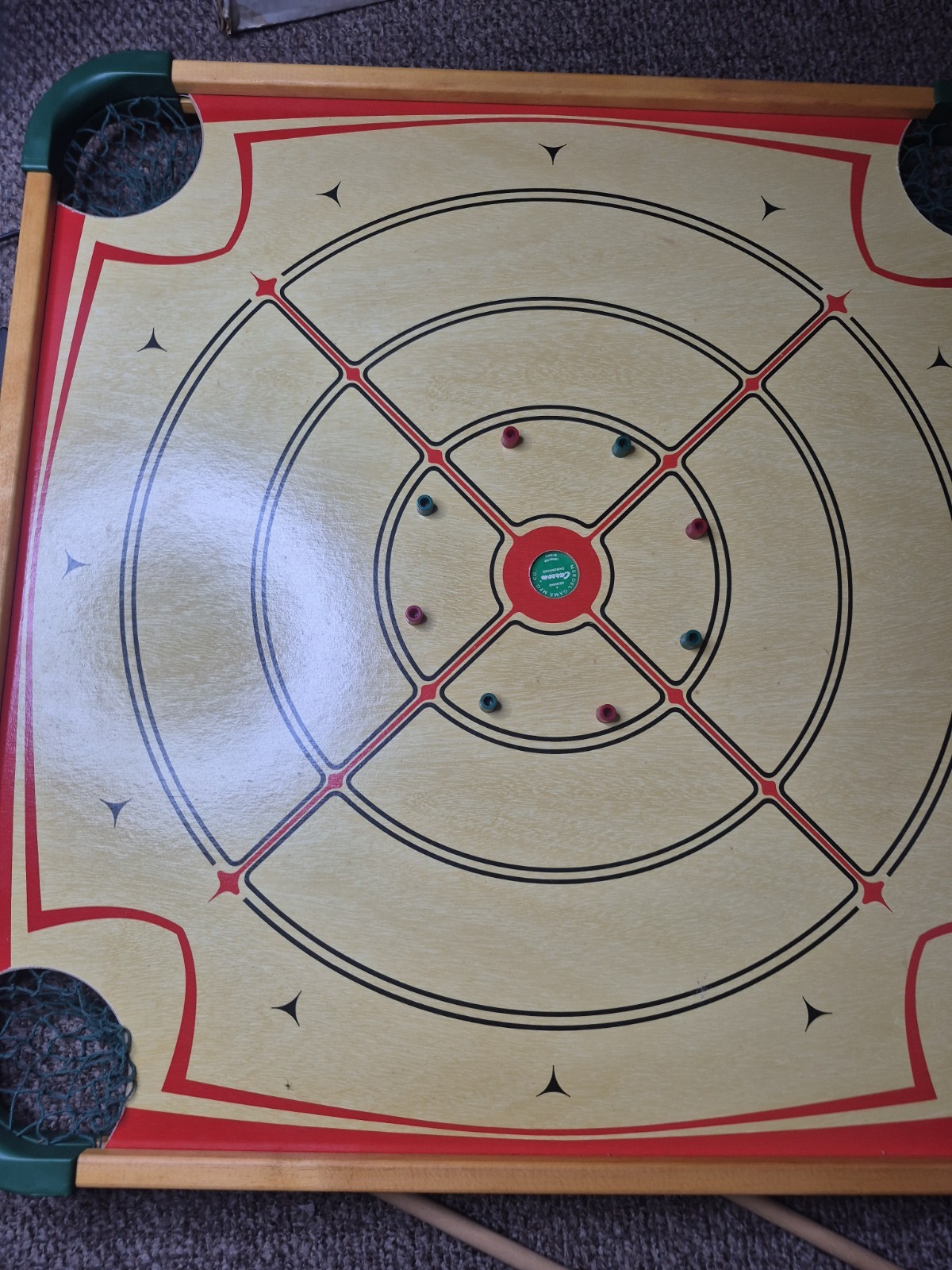 Vintage Carrom Wooden Game Board Table Model 100 Complete In Original Box