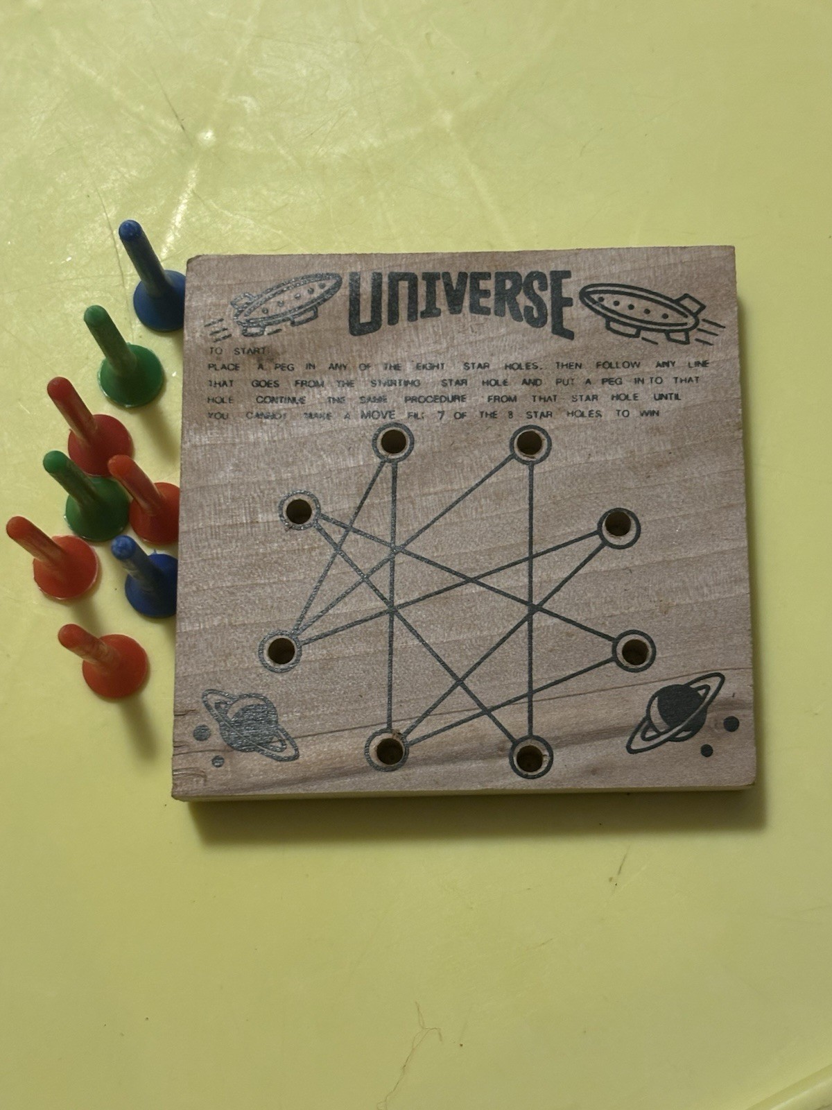 Vintage Wooden Universal Peg Game. 1950s-60s Used In Really Good Condition.