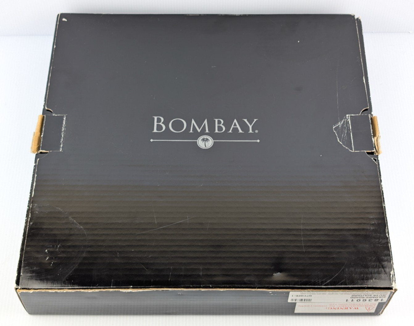 1994 Bombay Company 13.5” Marble Solitaire Wooden Game Board 36 Stone Marbles