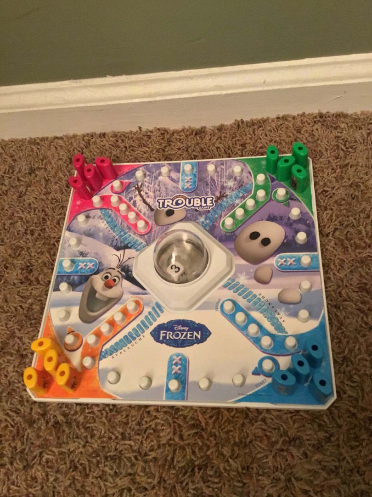 Hasbro Disney Frozen Olaf’s In Trouble Pop-O-Matic Board Game Complete