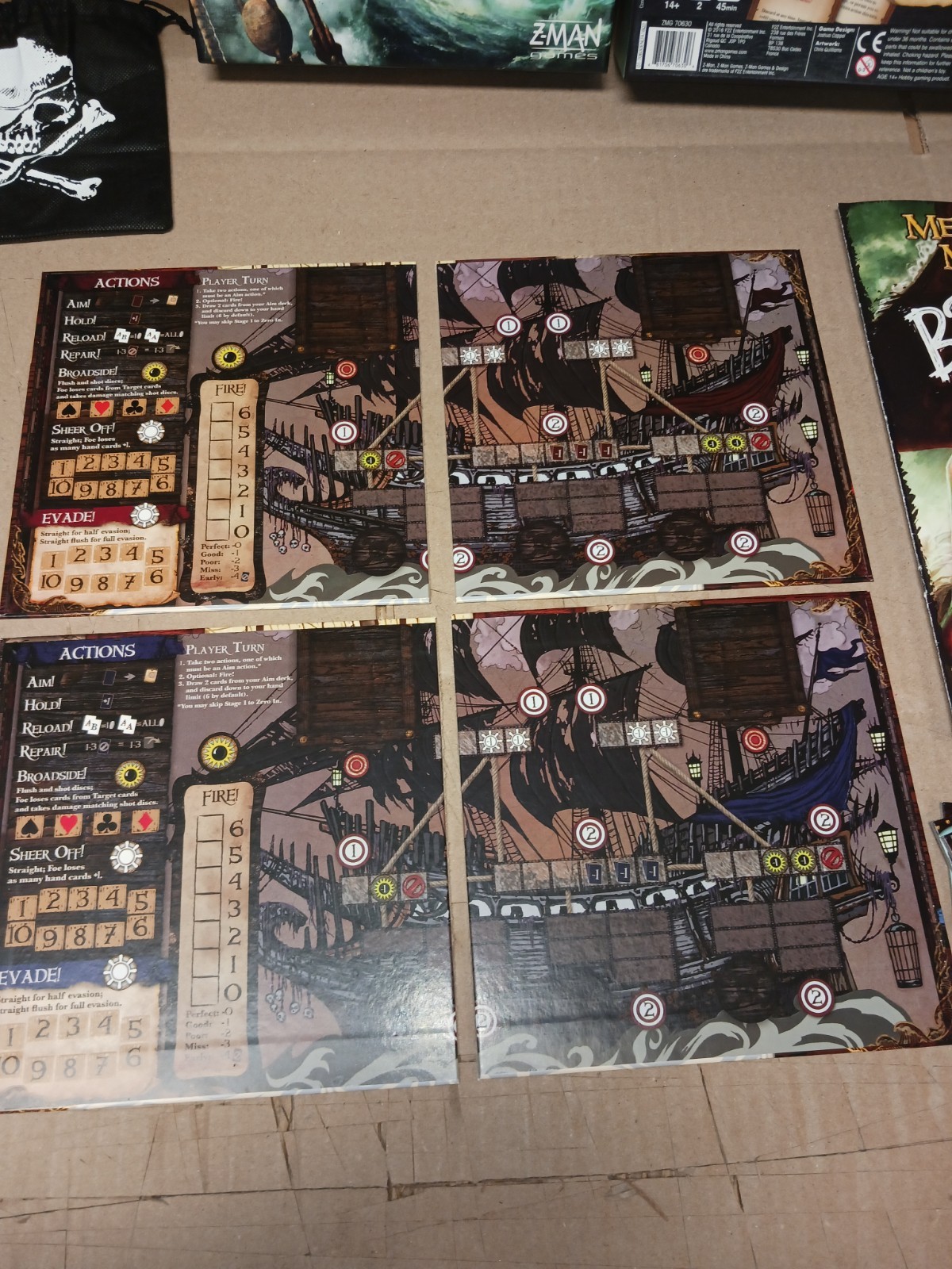 Broadsides Board Game Merchants & Marauders Z-Man Games 100% Complete, VG Condit