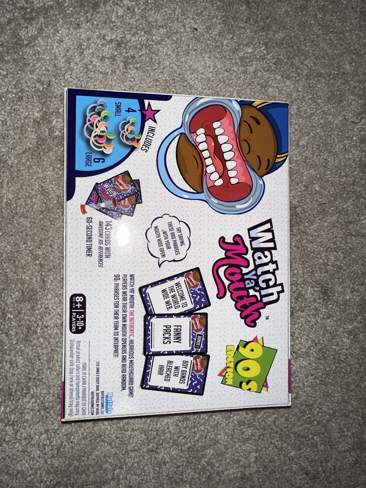 Buffalo Games Watch Ya’ Mouth 90s Edition Party Game w/ Timer, 8+, 3+ Players