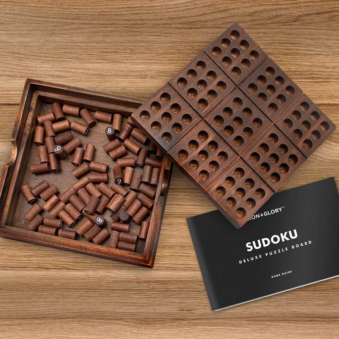 Iron & Glory Wooden Sudoku Board Game – Wooden Sudoku Puzzle – Brain Teaser Game