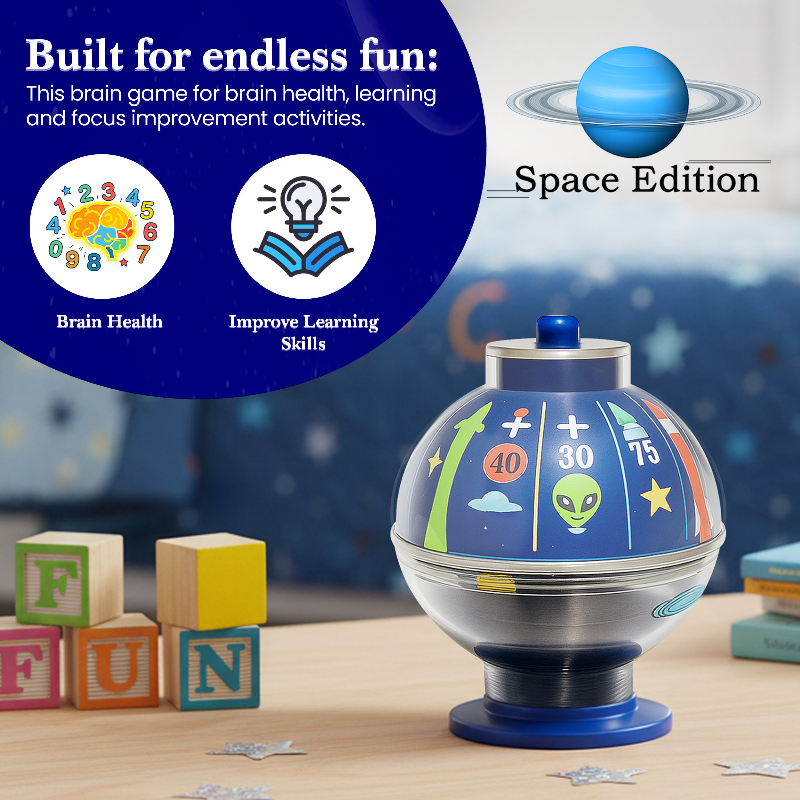 Space Edition Memory Enhancement Device | Brain Games for Adults & Kids