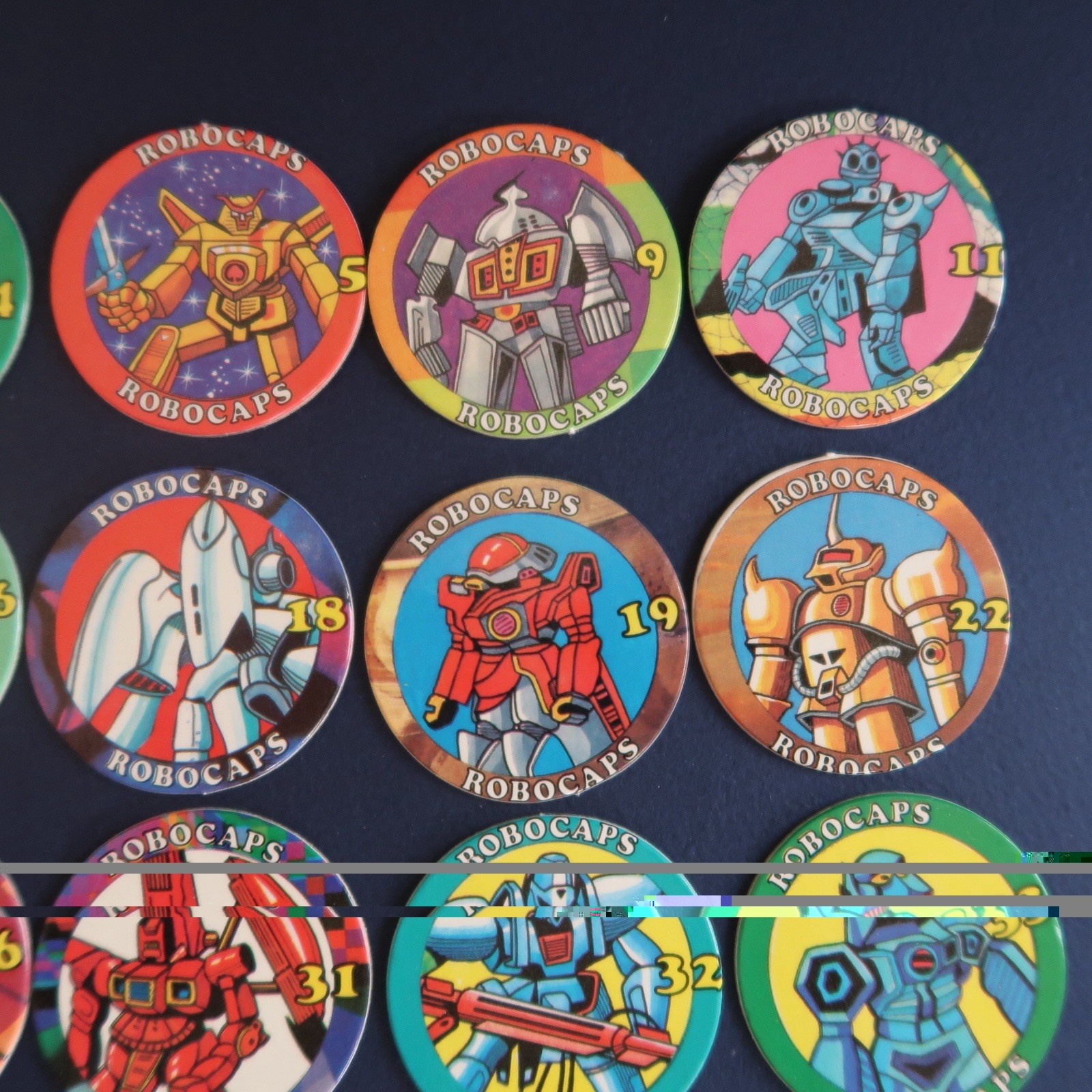 Vtg 90s Robocaps Pogs Milk Caps Lot- Go Bots Transformers Zbots Japan Robots