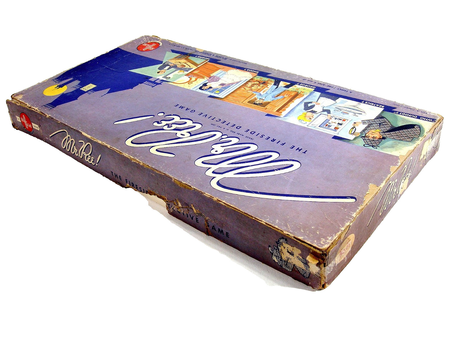 1957 Mr Ree Board Game Selchow Richter Fireside Detective Complete Clues Mystery