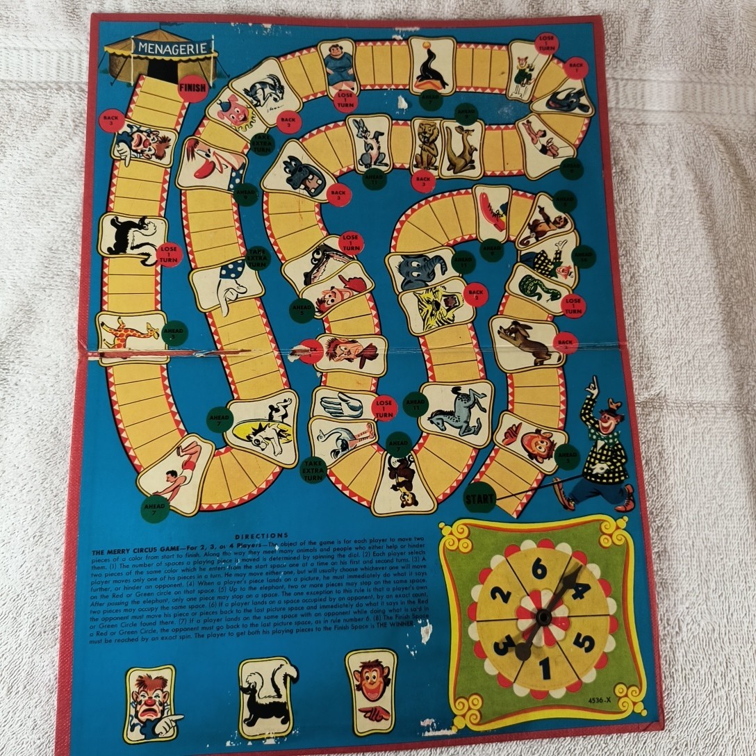 Vintage Merry Circus Game 4536 Phillips Publishers In Action Board Box Original