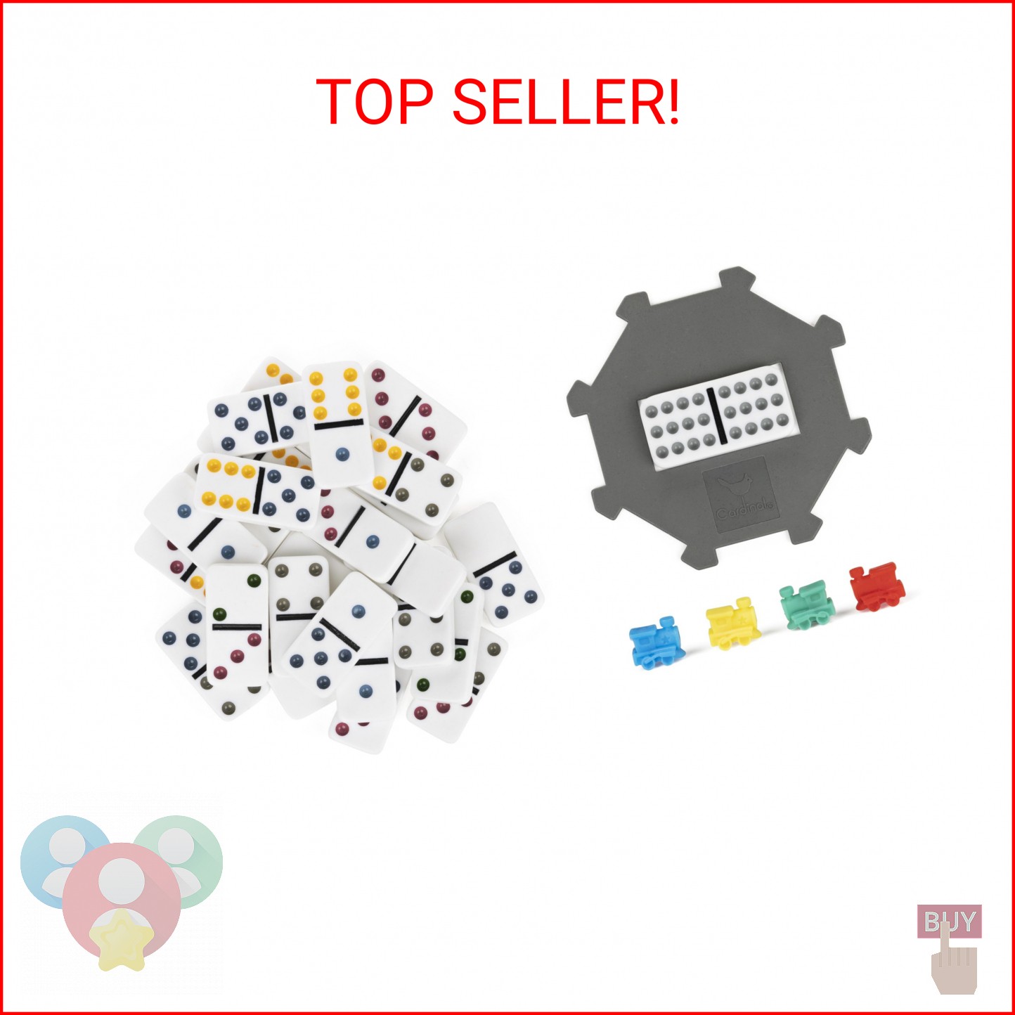 Spin Master Games, Cardinal Classics Double 15 Dominoes Set in Storage Tin, Fami