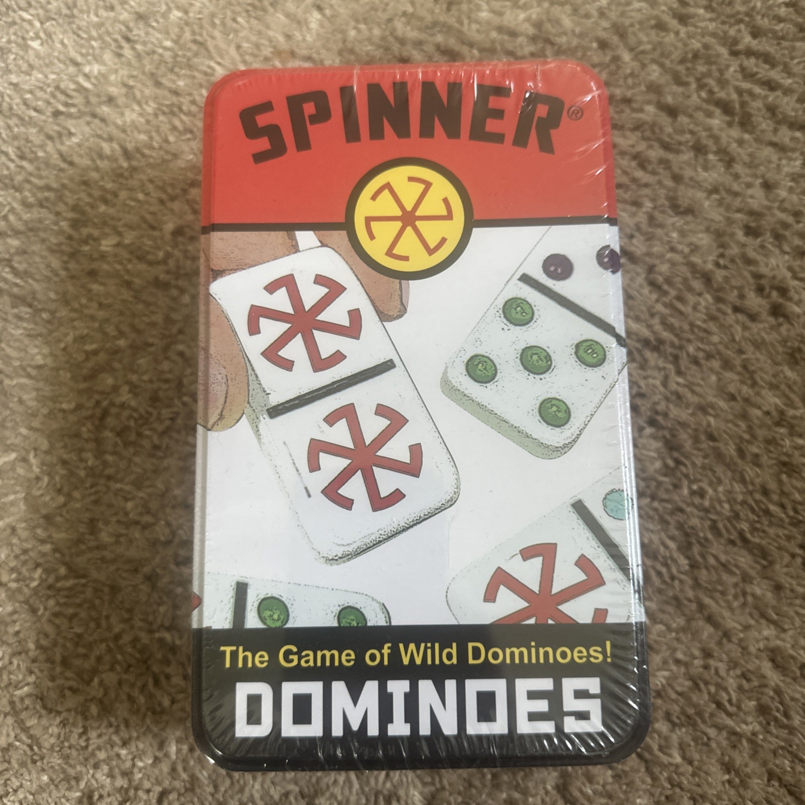 Spinner Colored Dot Dominoes Set with 66 Tiles Wild Gameplay for All Ages NIB