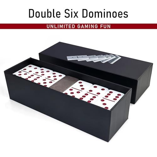 Transparent Colored Dominoes Set for Adults – Classic Double 6 Dominoes Gary