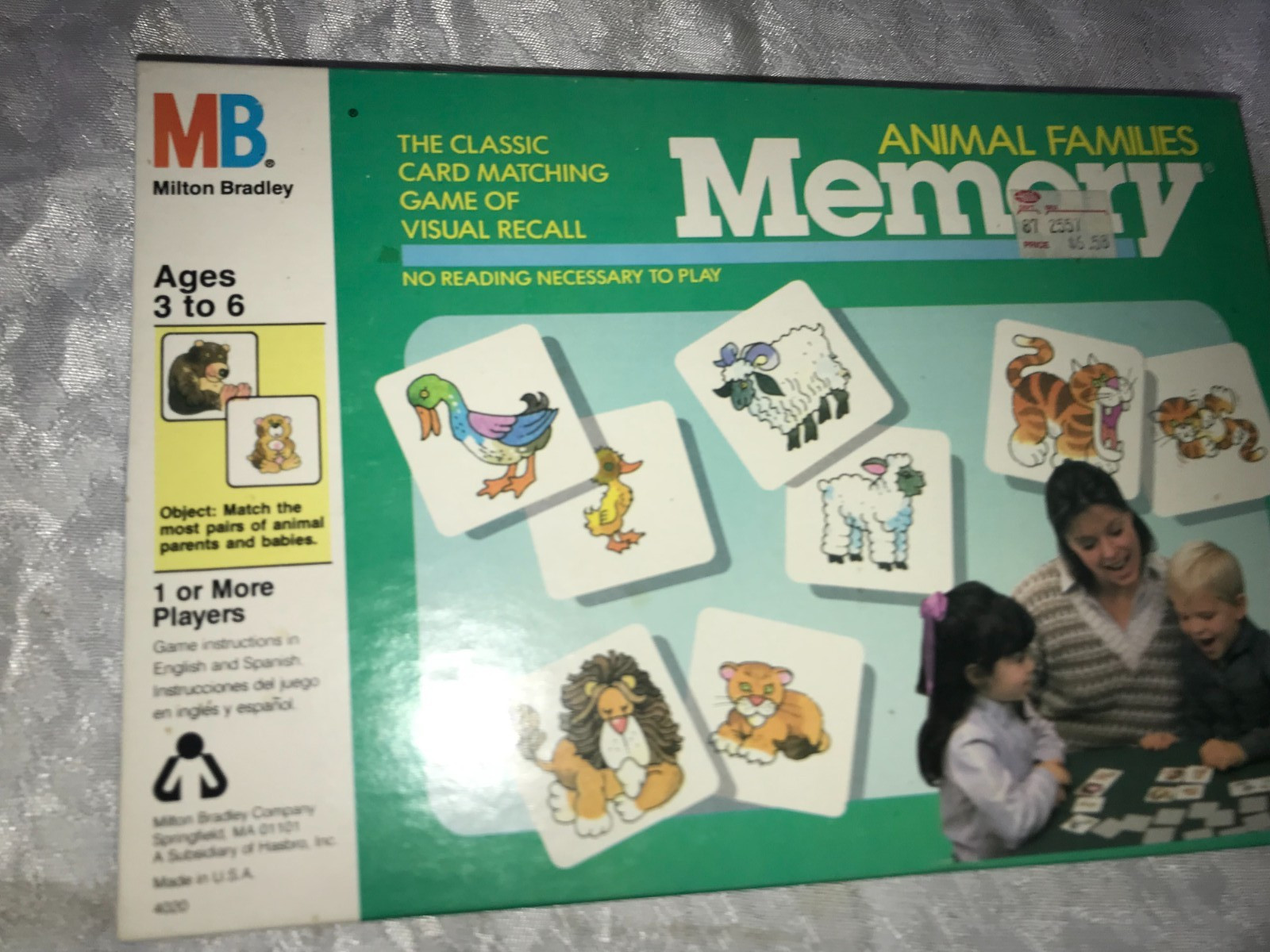 Rare NOS 1986 RAVENSBURGER Classic ANIMAL FAMILIES Kid MEMORY TILE Matching GAME
