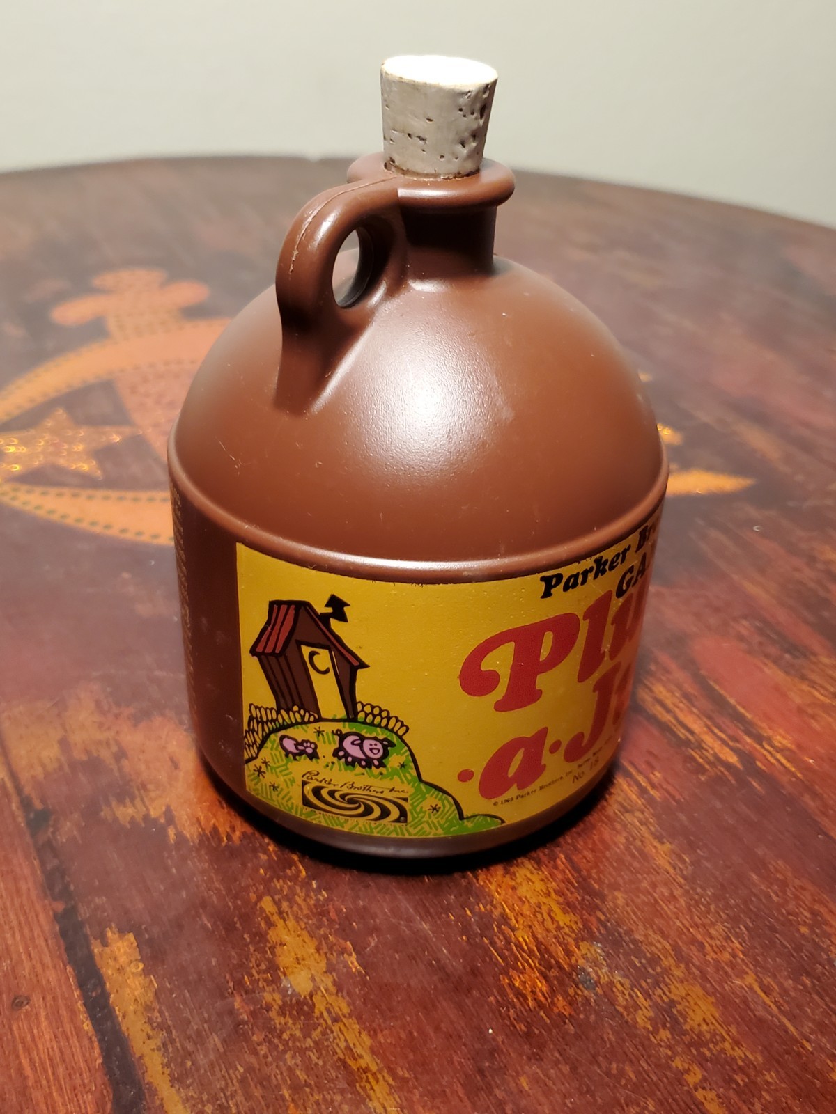 VINTAGE 1969 Parker Brothers PLUG-A-JUG Game #18 ~ WHISKEY JUG with CORK ~ USA