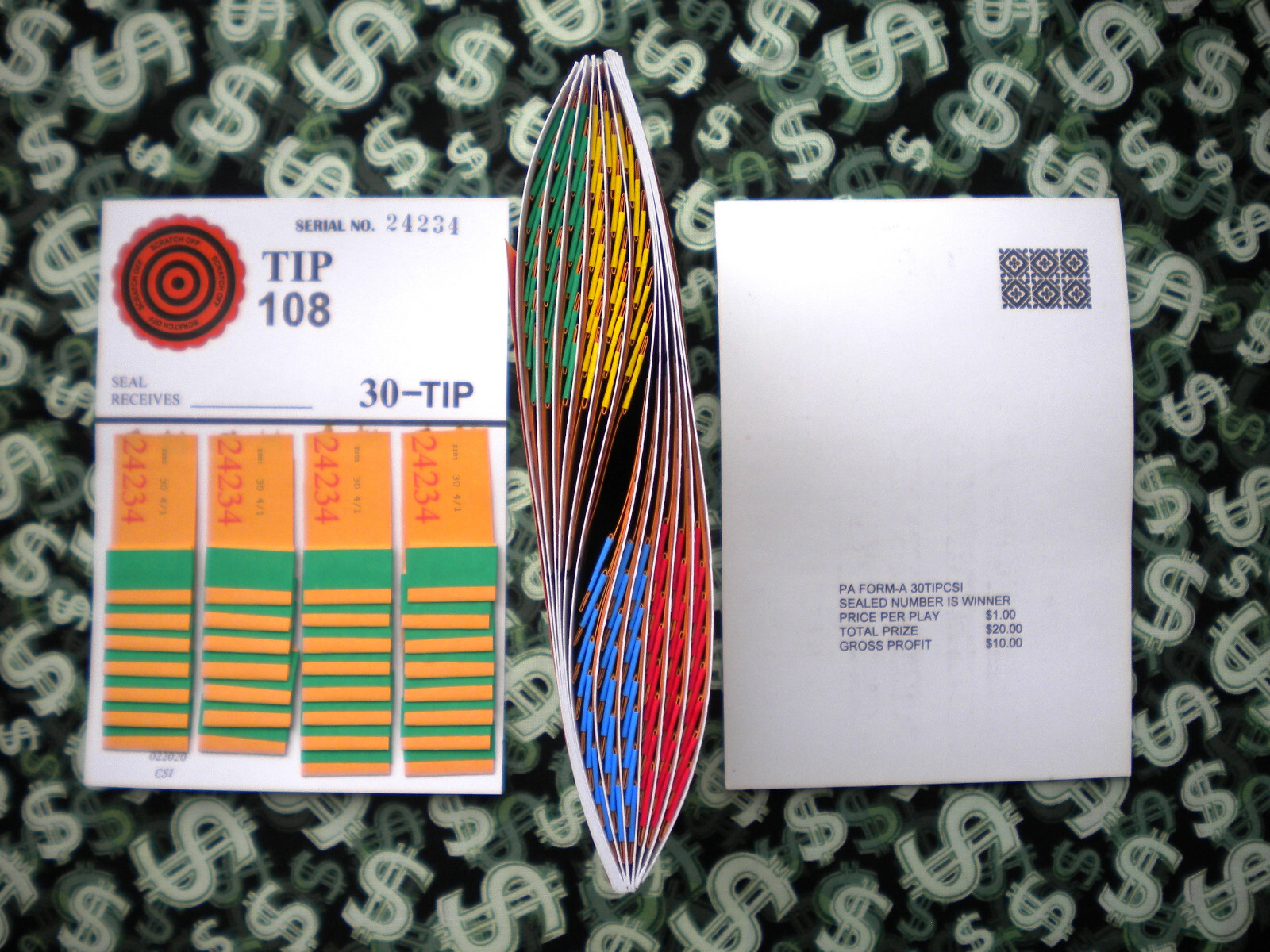 1 Dozen ~ 30 REGULAR “NOT Sure” TIP BOARDS {101-116} 4#on 1 Ticket Jar Pull Tabs