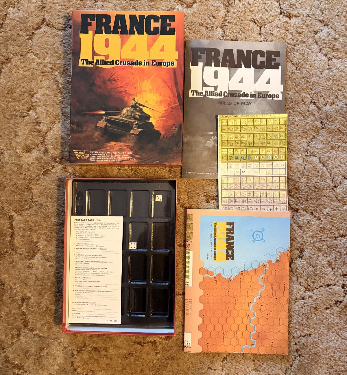 France 1944 The Allied Crusade in Europe Victory Board Games UNPUNCHED
