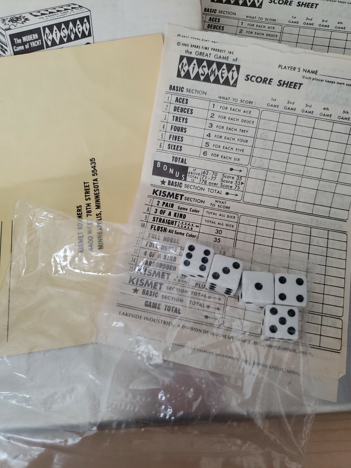 Vintage – KISMET – Game 1965 Spare Time Products Inc.