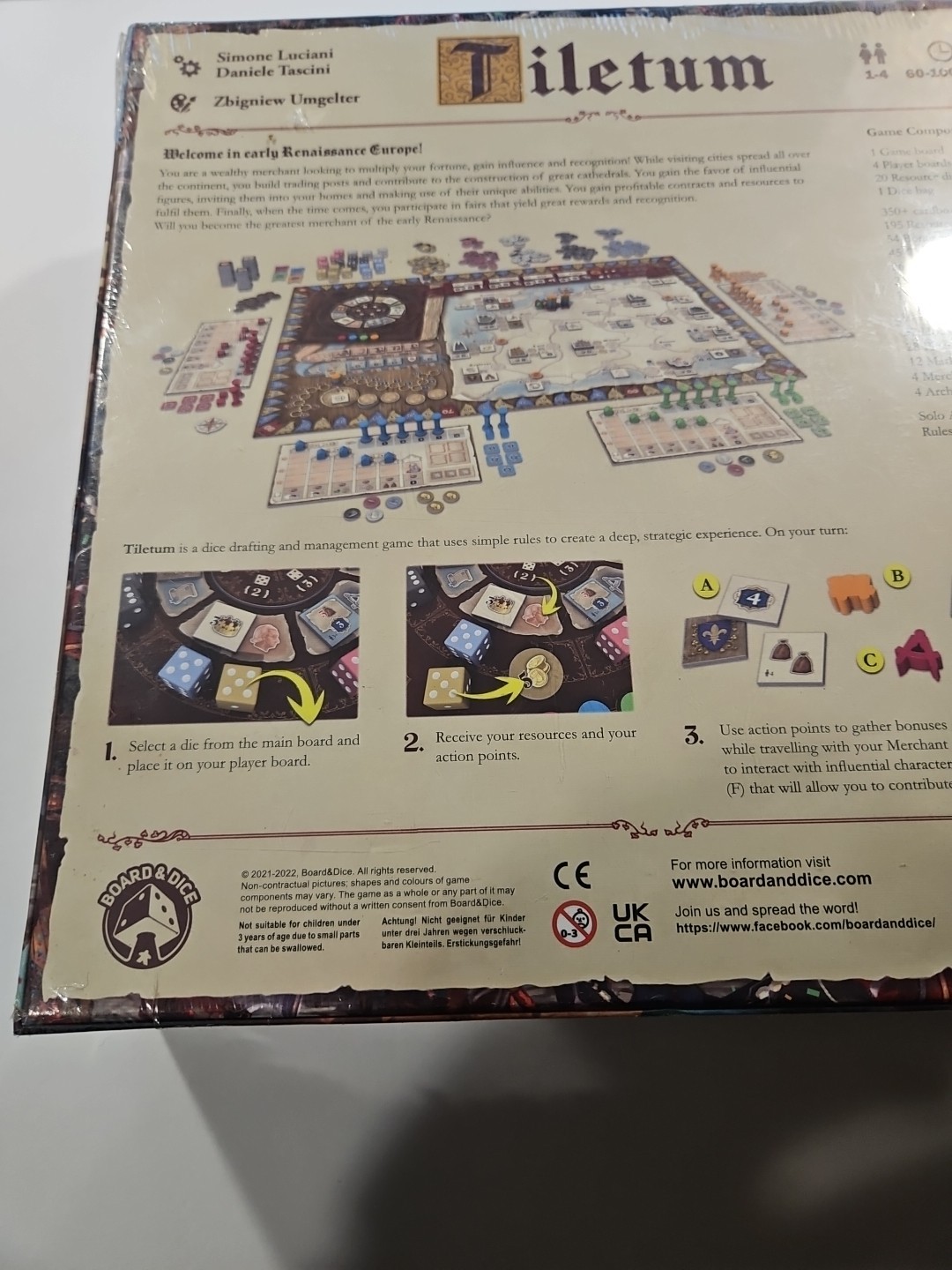 Tiletum Board Game Sealed Board & Dice 1 to 4 Players 14 Up New