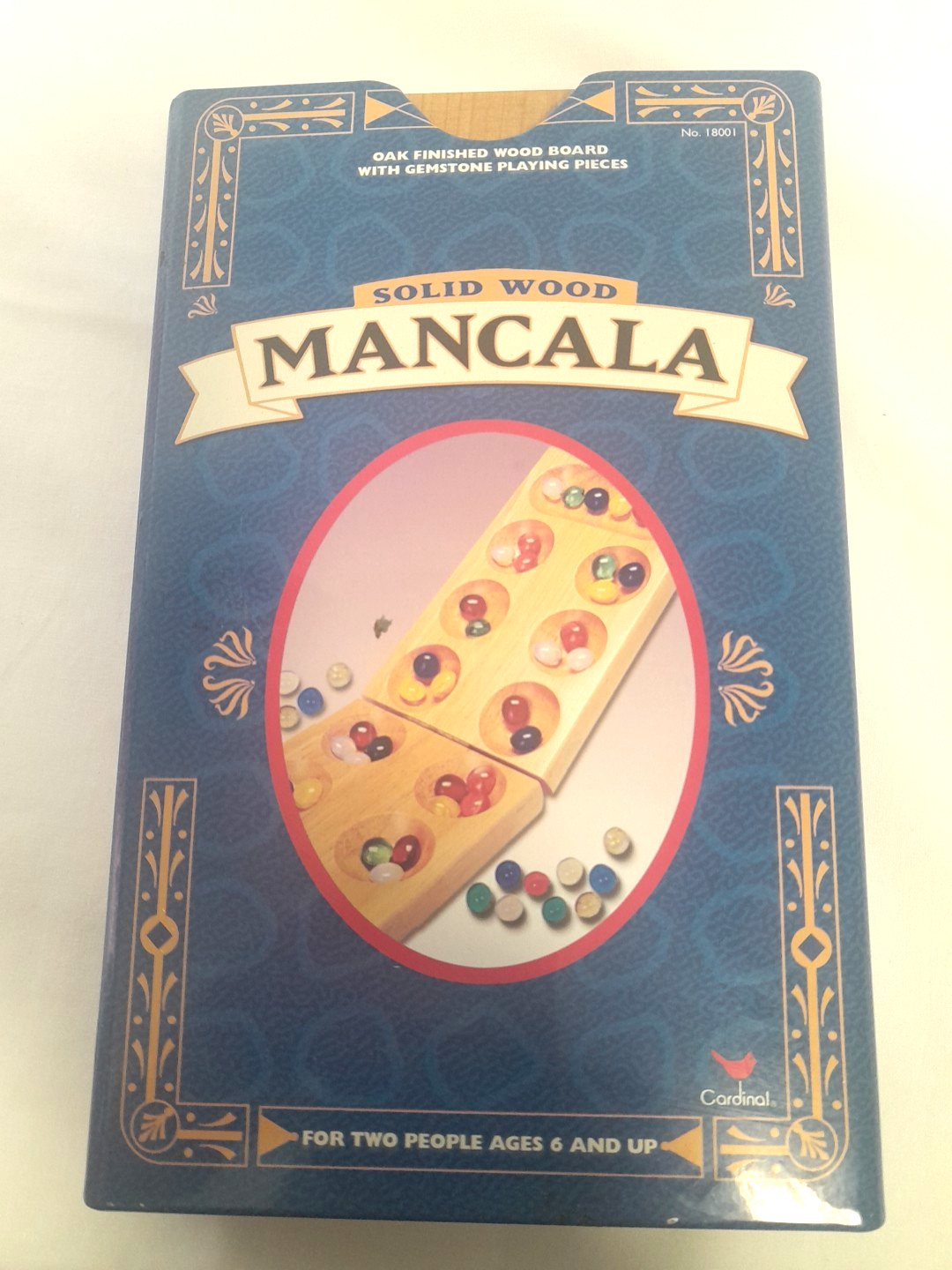 VTG Cardinal Solid Wood Folding Mancala Game With Metal Tin Case 1999