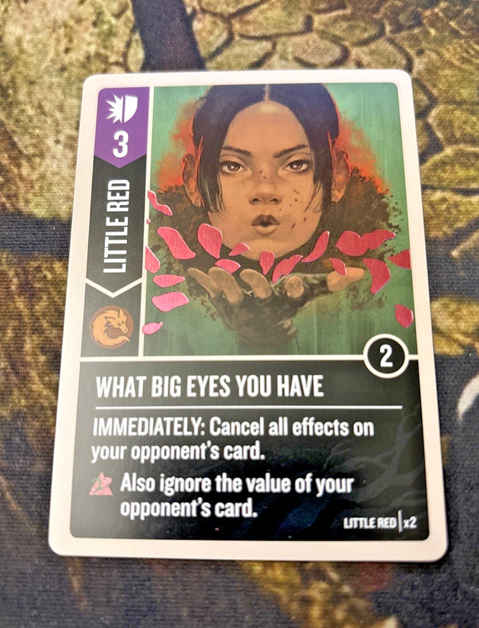 Restoration Games Unmatched Foil Promo Card Little Red What Big Eyes You Have