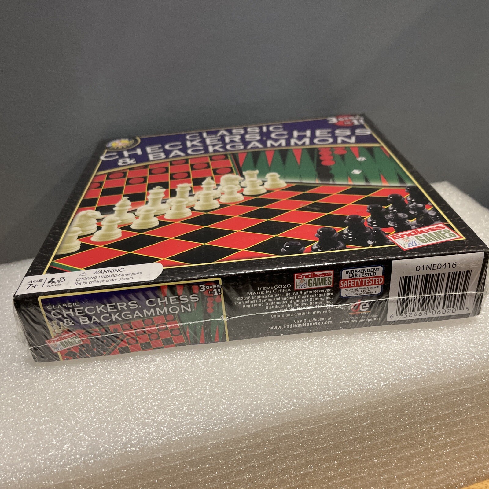 Classic Checkers, Chess and Backgammon Set – For Ages 7 Years and Up, New!
