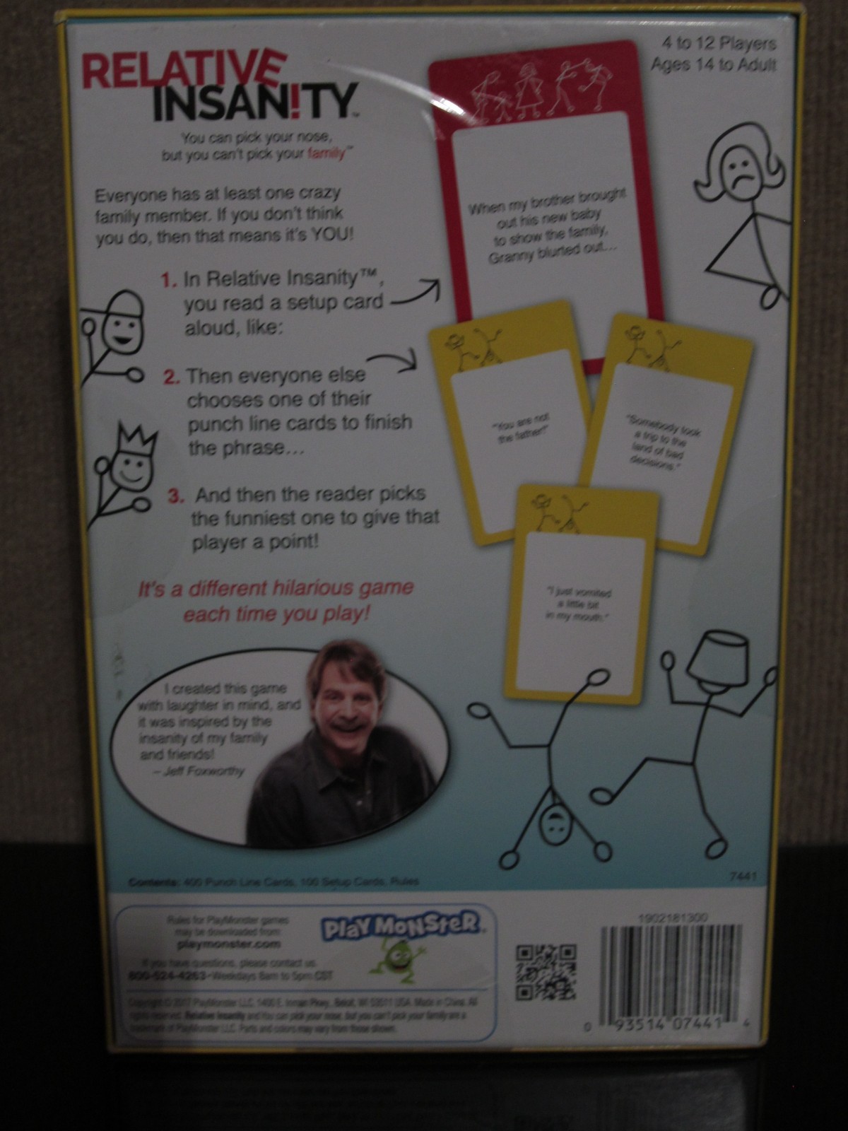 Relative Insanity Adult Family Party Game Jeff Foxworthy Card Board Game
