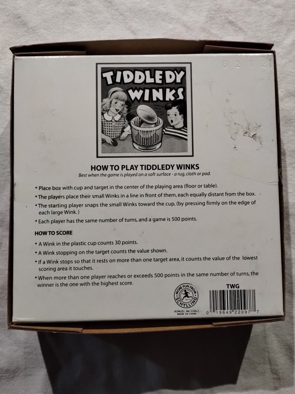 Tiddledy Winks Game w/Colorful Box model 8212 Vintage Christmas Fun for Kids NOB