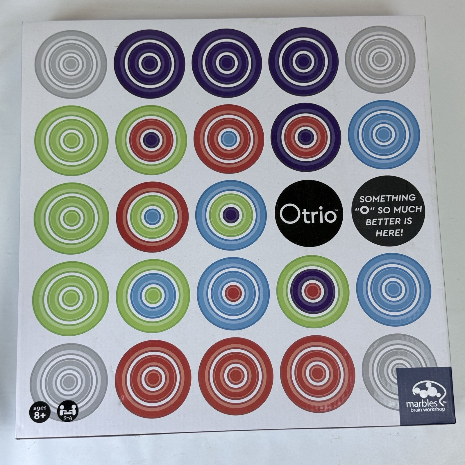 Otrio Deluxe Strategy Game By Marbles Brain Workshop Wooden Board 8+ Years